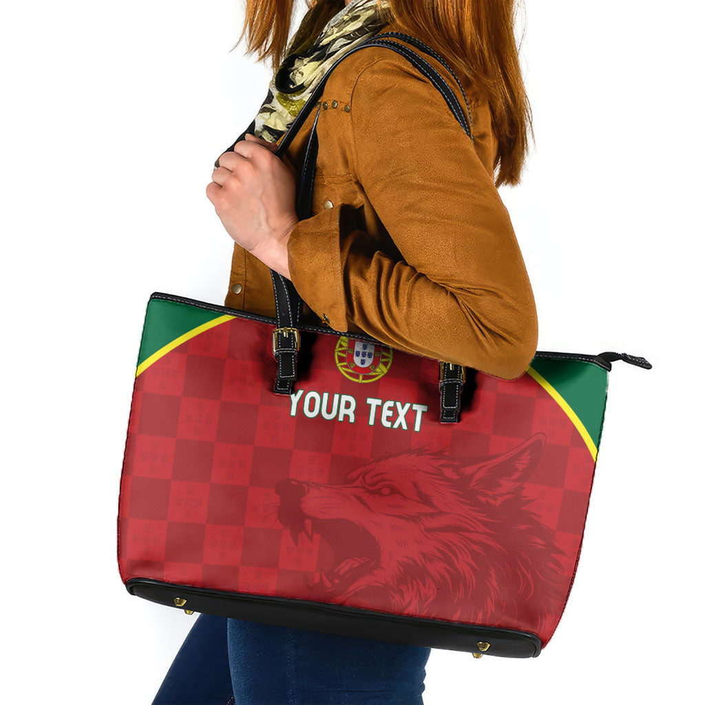 Portugal Rugby Custom Os Lobos Leather Tote Bag Bandeira das Quinas Inspired