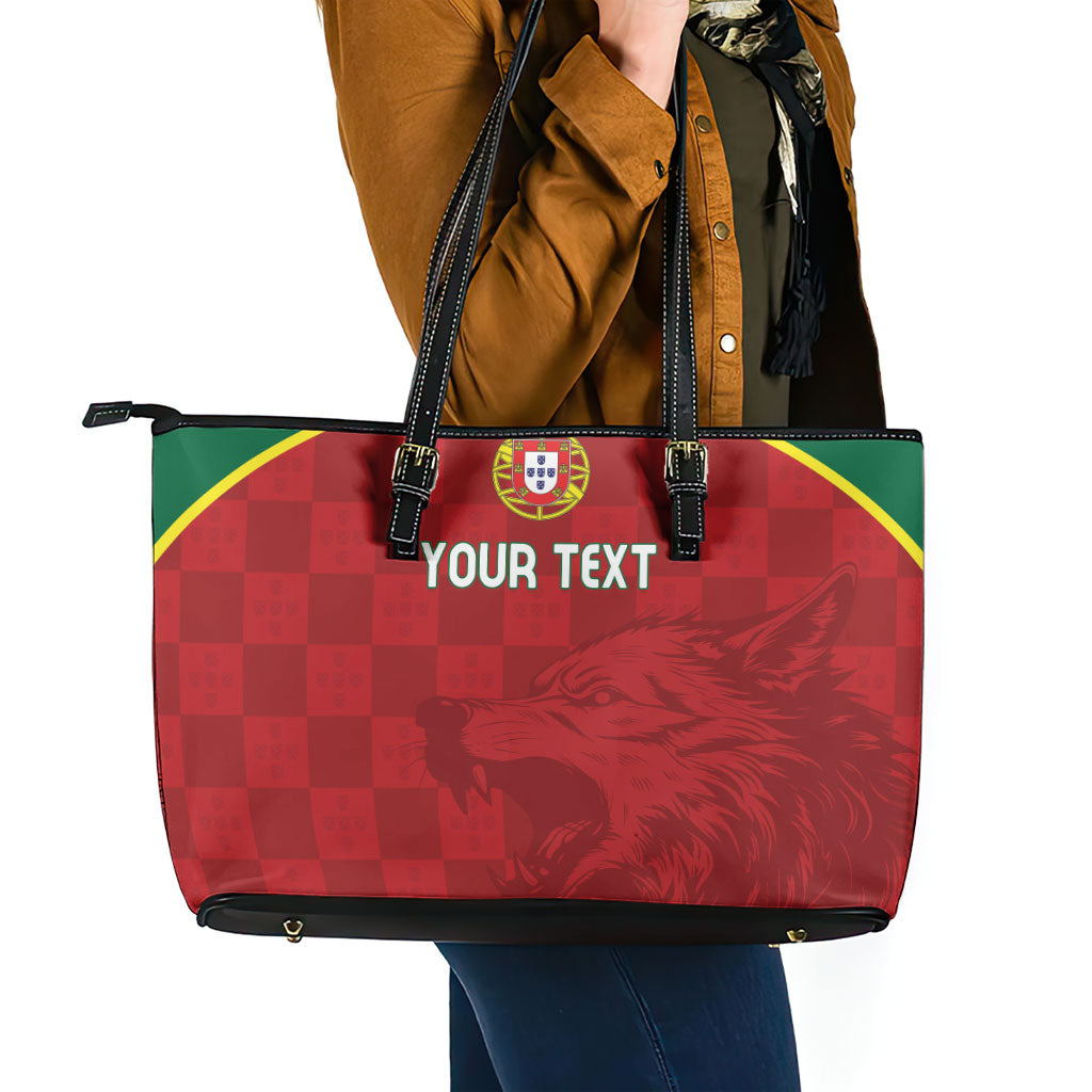 Portugal Rugby Custom Os Lobos Leather Tote Bag Bandeira das Quinas Inspired