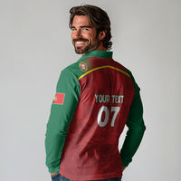 Portugal Rugby Custom Os Lobos Long Sleeve Polo Shirt Bandeira das Quinas Inspired