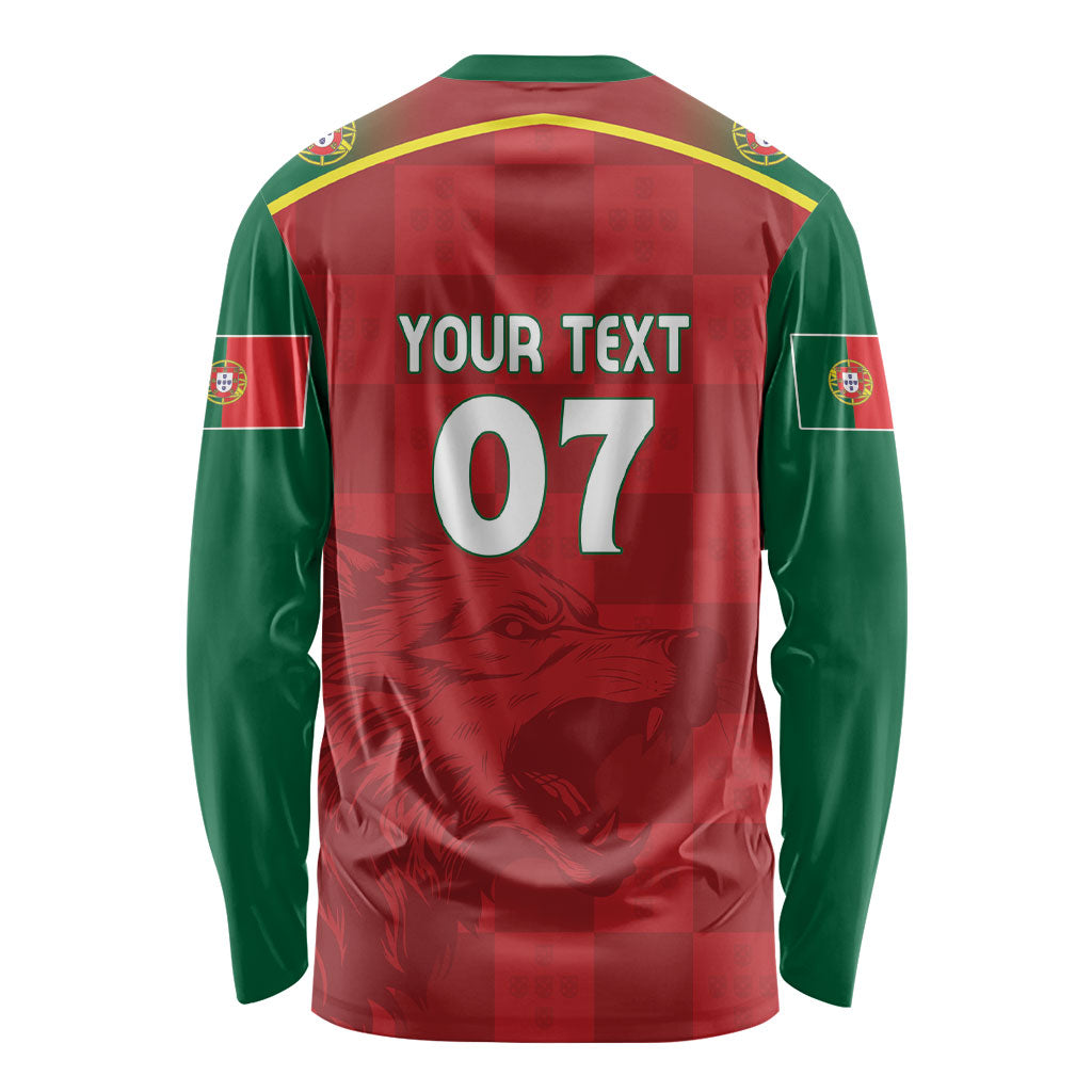 Portugal Rugby Custom Os Lobos Long Sleeve Shirt Bandeira das Quinas Inspired
