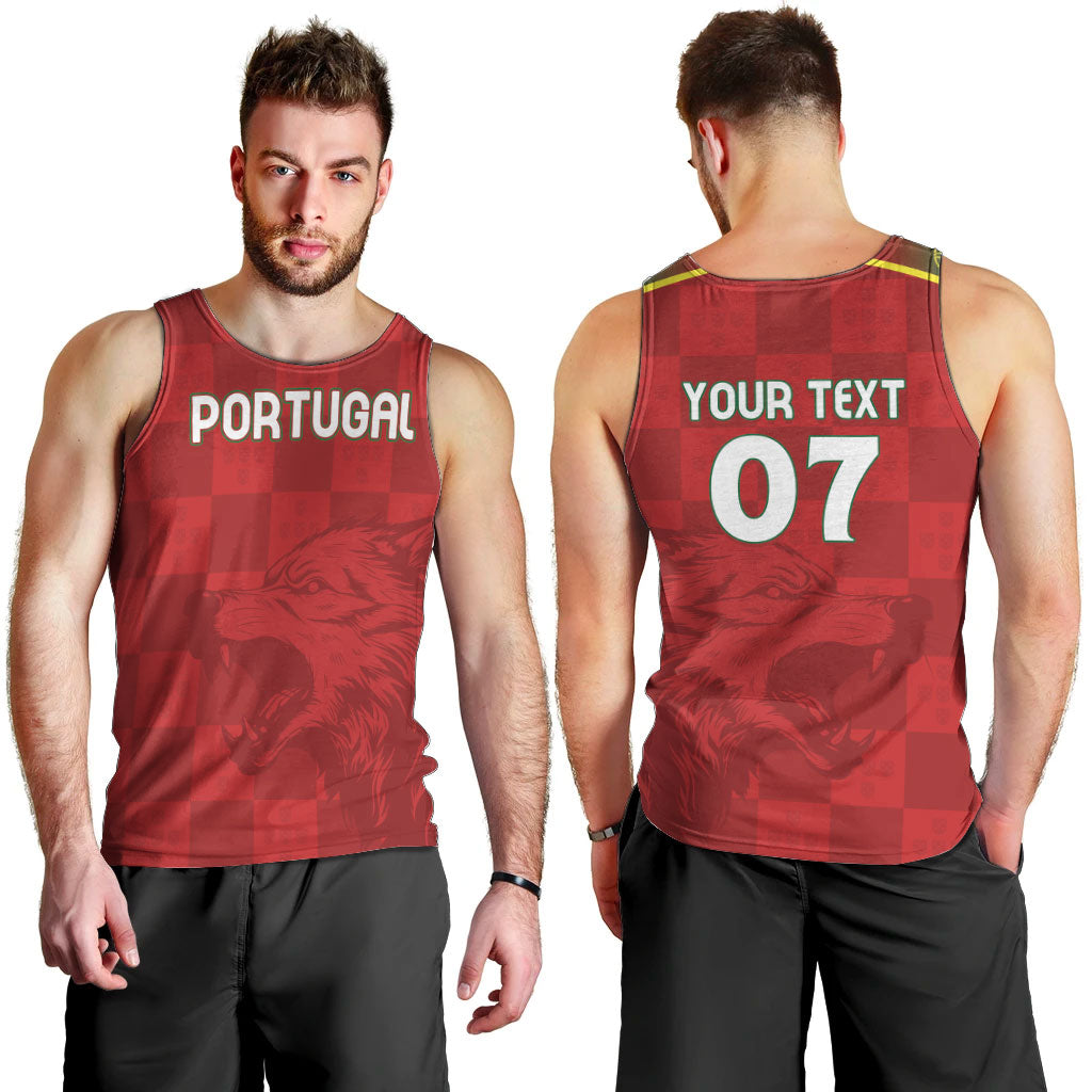 Portugal Rugby Custom Os Lobos Men Tank Top Bandeira das Quinas Inspired