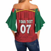 Portugal Rugby Custom Os Lobos Off Shoulder Wrap Waist Top Bandeira das Quinas Inspired