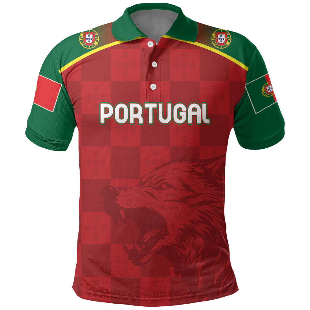 Portugal Rugby Custom Os Lobos Polo Shirt Bandeira das Quinas Inspired