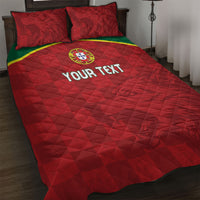 Portugal Rugby Custom Os Lobos Quilt Bed Set Bandeira das Quinas Inspired