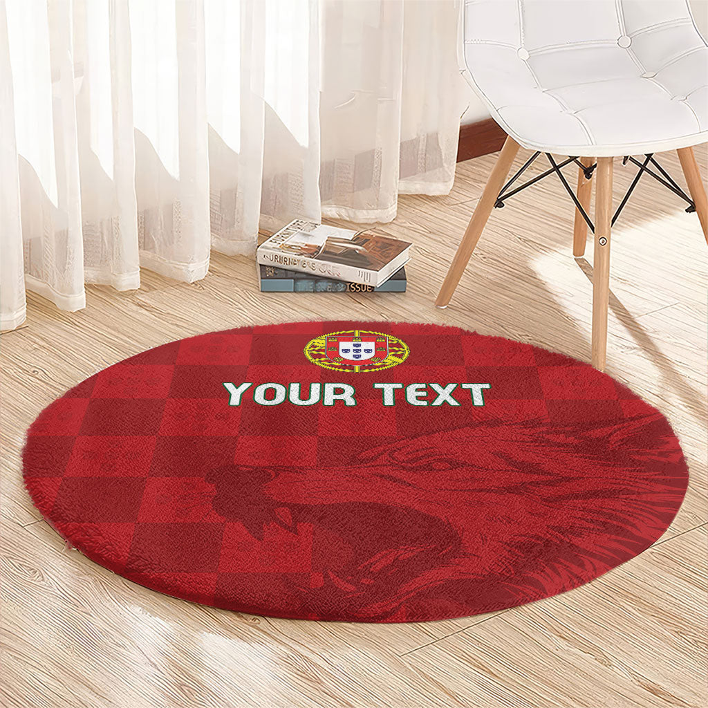 Portugal Rugby Custom Os Lobos Round Carpet Bandeira das Quinas Inspired