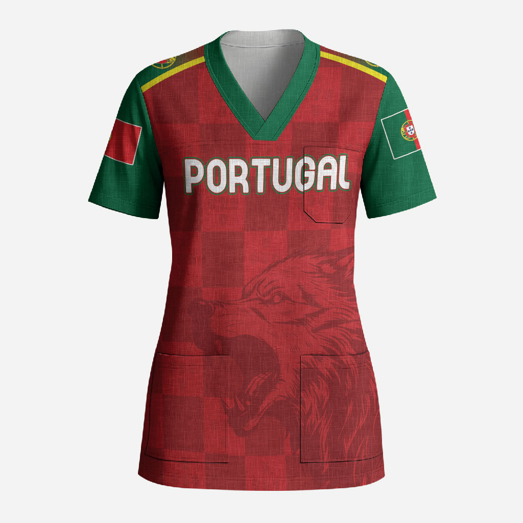 Portugal Rugby Custom Os Lobos Scrub Top Bandeira das Quinas Inspired