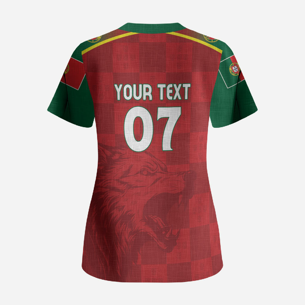 Portugal Rugby Custom Os Lobos Scrub Top Bandeira das Quinas Inspired