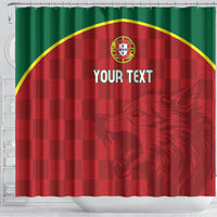 Portugal Rugby Custom Os Lobos Shower Curtain Bandeira das Quinas Inspired
