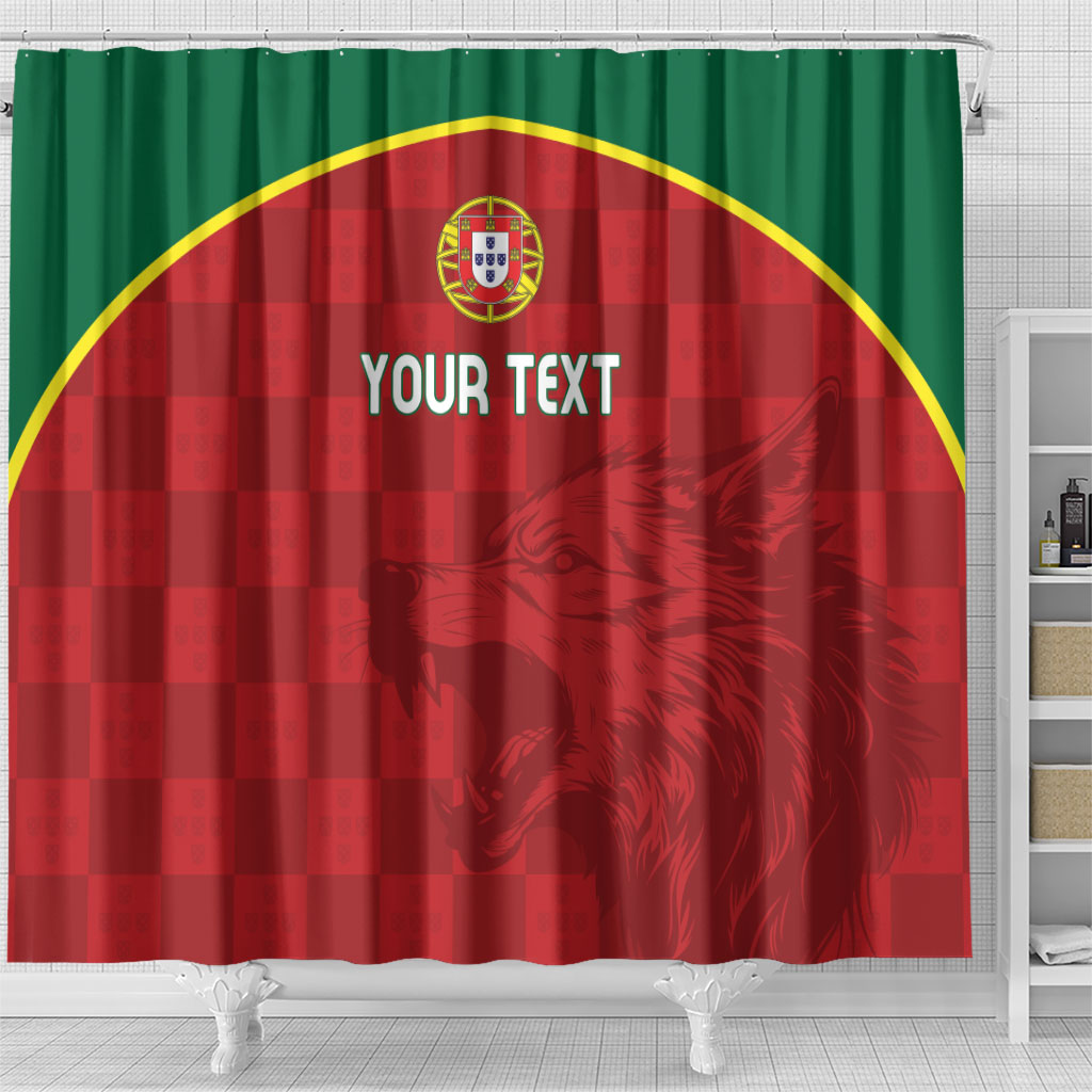 Portugal Rugby Custom Os Lobos Shower Curtain Bandeira das Quinas Inspired