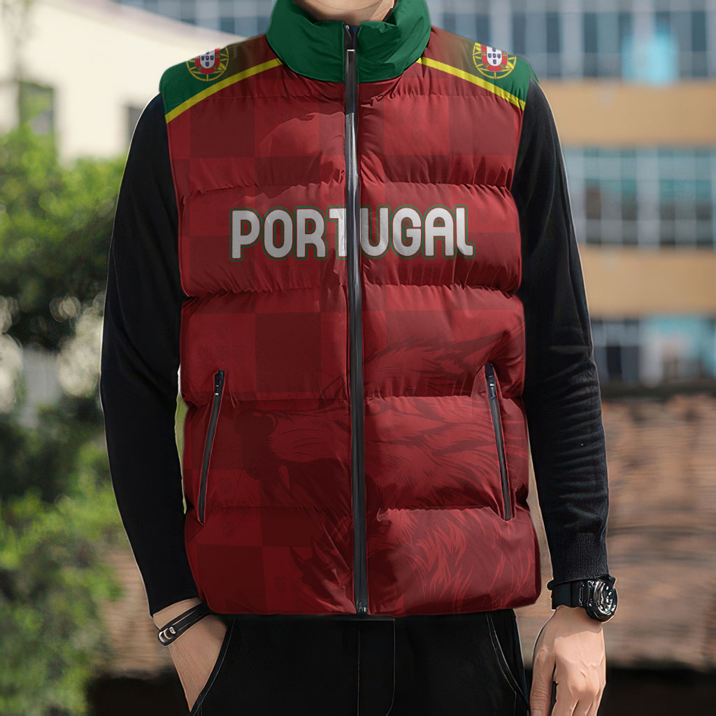 Portugal Rugby Custom Os Lobos Sleeveless Puffer Jacket Bandeira das Quinas Inspired
