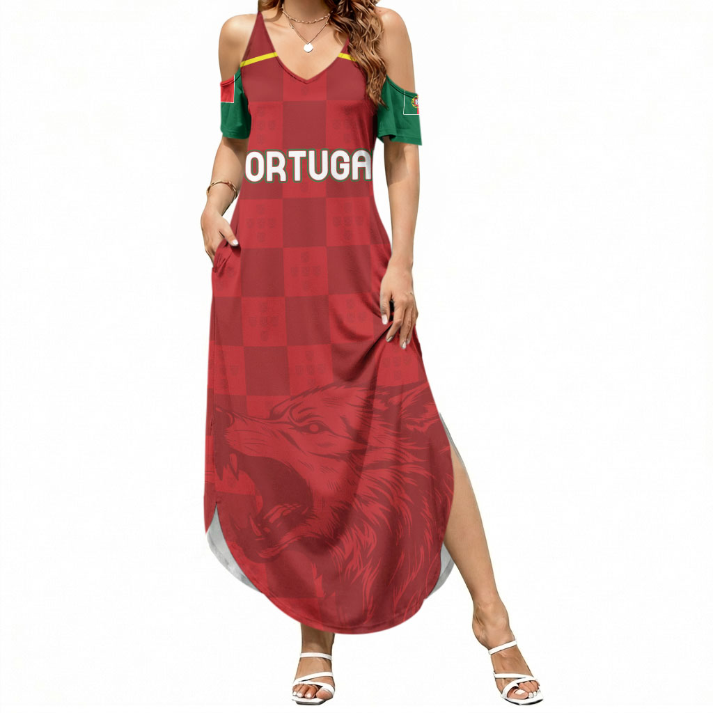Portugal Rugby Custom Os Lobos Summer Maxi Dress Bandeira das Quinas Inspired