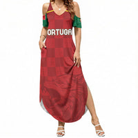 Portugal Rugby Custom Os Lobos Summer Maxi Dress Bandeira das Quinas Inspired