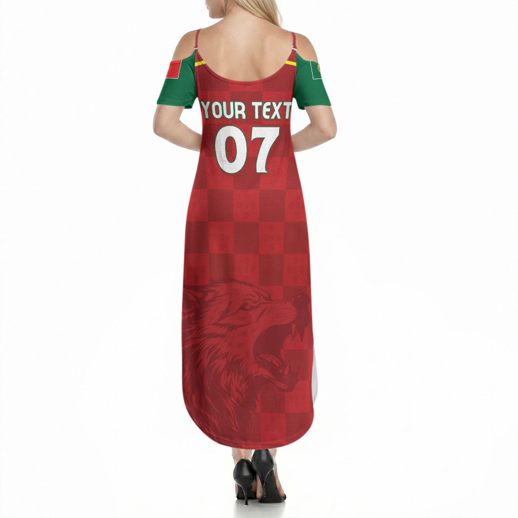 Portugal Rugby Custom Os Lobos Summer Maxi Dress Bandeira das Quinas Inspired