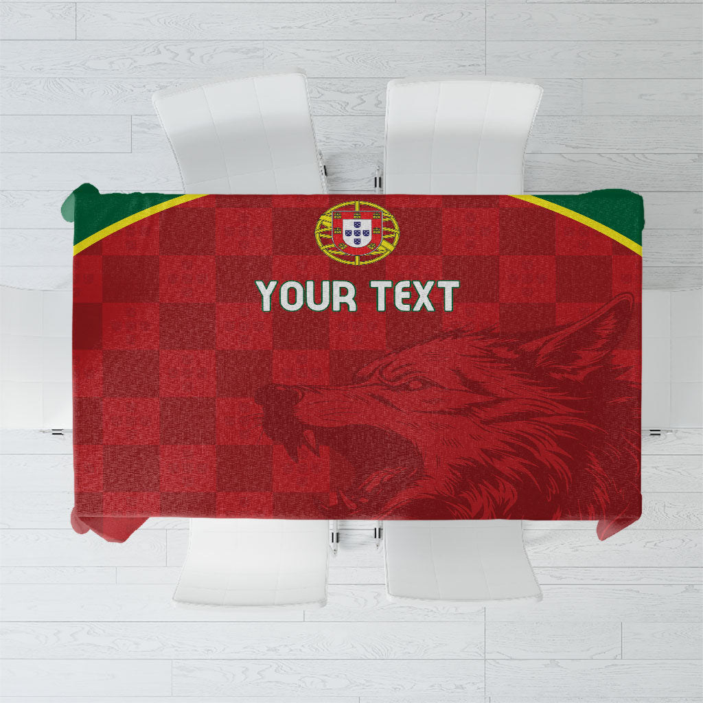 Portugal Rugby Custom Os Lobos Tablecloth Bandeira das Quinas Inspired