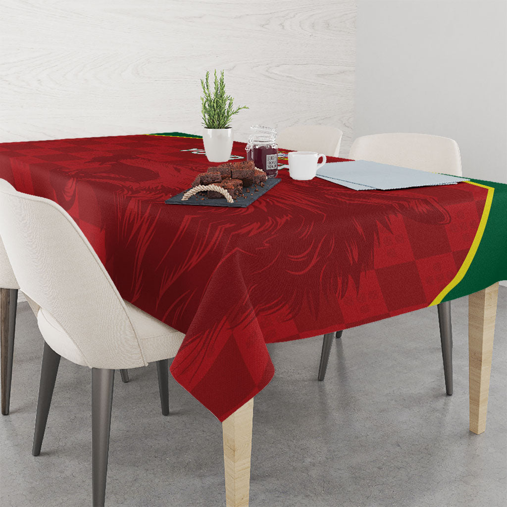Portugal Rugby Custom Os Lobos Tablecloth Bandeira das Quinas Inspired