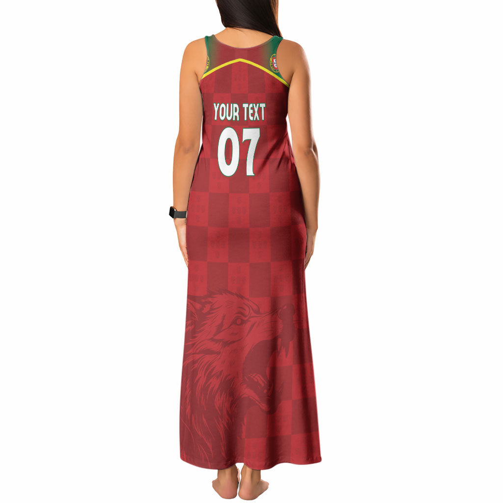Portugal Rugby Custom Os Lobos Tank Maxi Dress Bandeira das Quinas Inspired