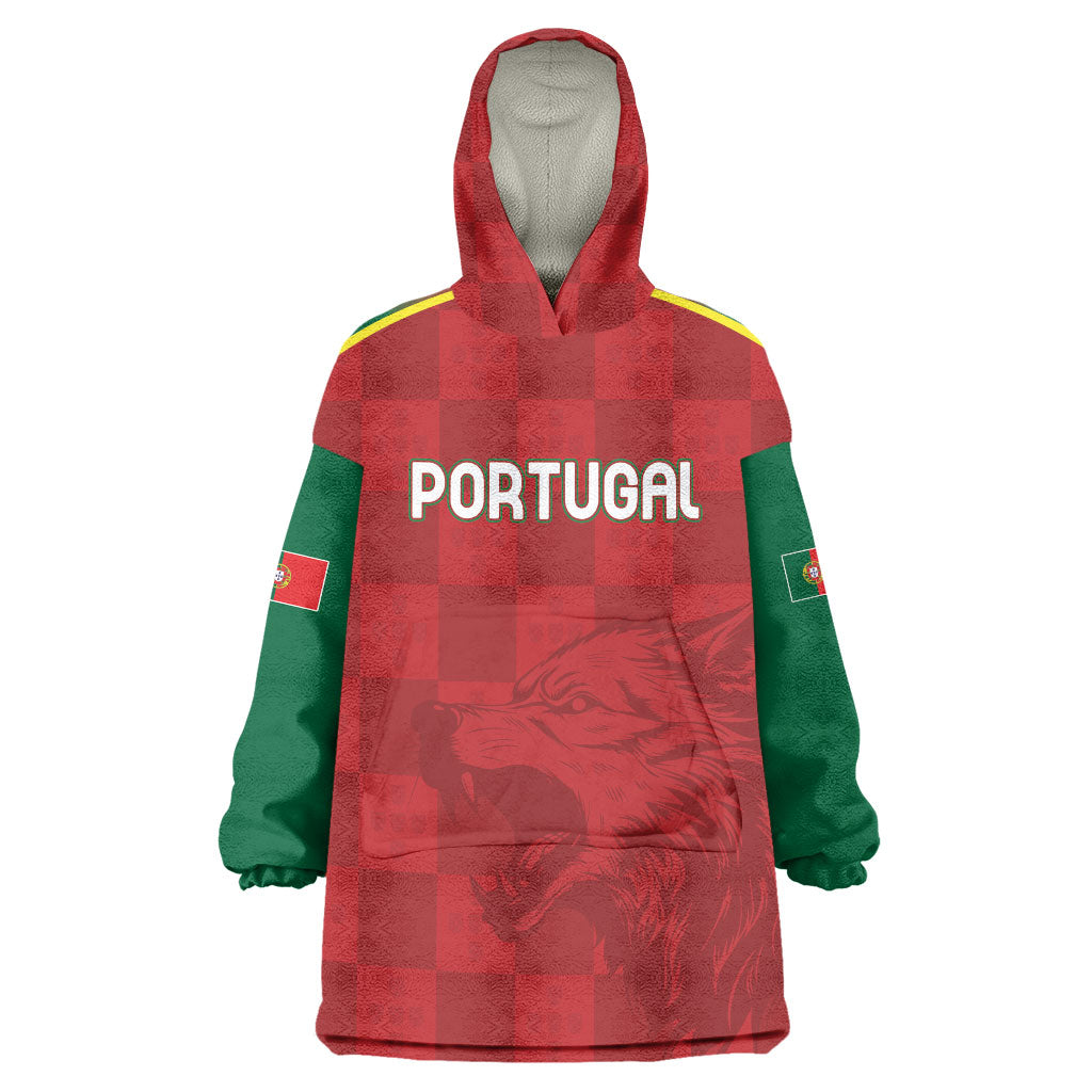 Portugal Rugby Custom Os Lobos Wearable Blanket Hoodie Bandeira das Quinas Inspired