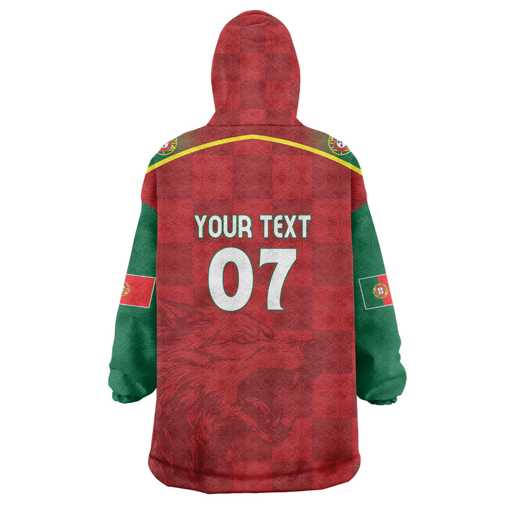Portugal Rugby Custom Os Lobos Wearable Blanket Hoodie Bandeira das Quinas Inspired
