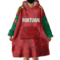 Portugal Rugby Custom Os Lobos Wearable Blanket Hoodie Bandeira das Quinas Inspired