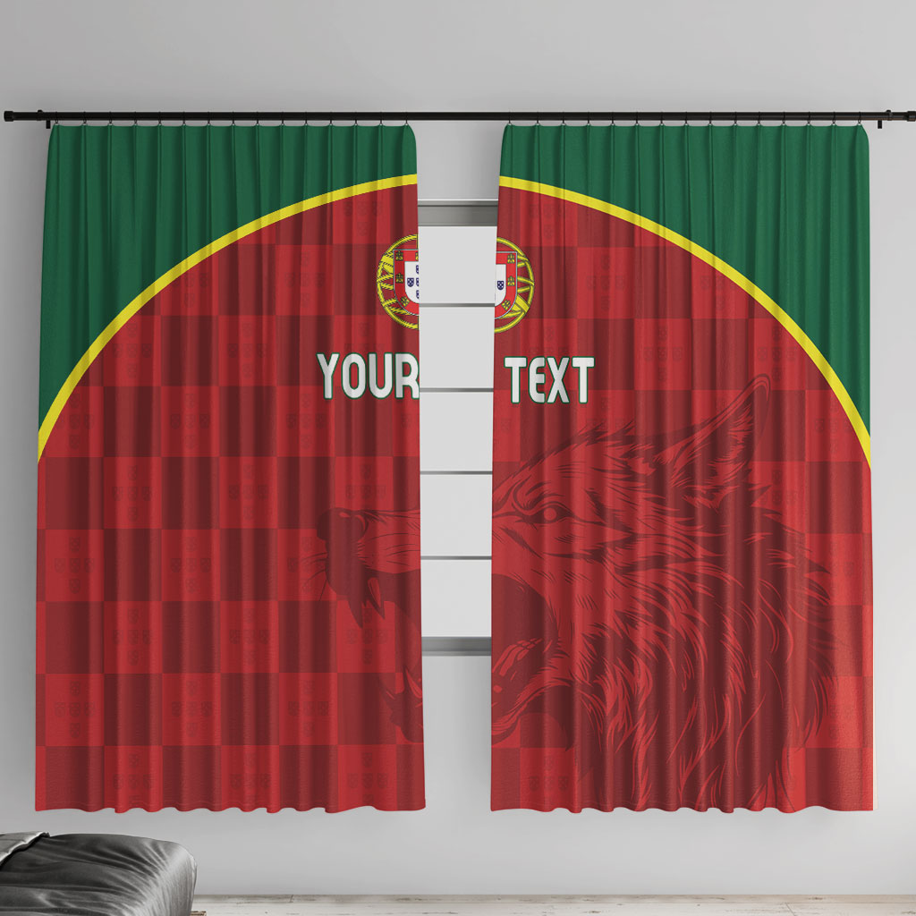 Portugal Rugby Custom Os Lobos Window Curtain Bandeira das Quinas Inspired