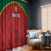 Portugal Rugby Custom Os Lobos Window Curtain Bandeira das Quinas Inspired