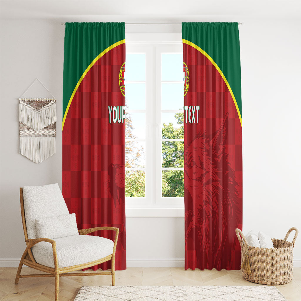 Portugal Rugby Custom Os Lobos Window Curtain Bandeira das Quinas Inspired