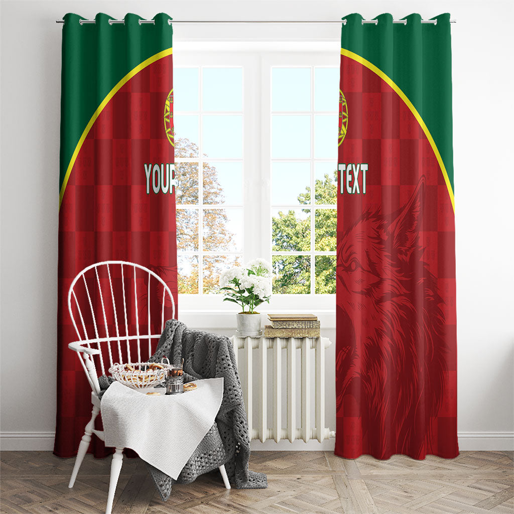 Portugal Rugby Custom Os Lobos Window Curtain Bandeira das Quinas Inspired