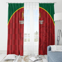 Portugal Rugby Custom Os Lobos Window Curtain Bandeira das Quinas Inspired