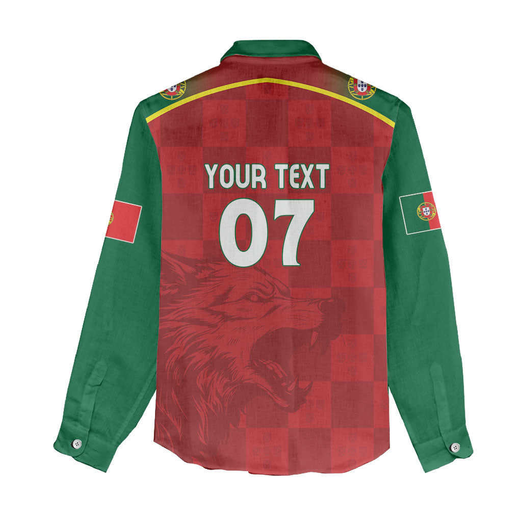 Portugal Rugby Custom Os Lobos Women Casual Shirt Bandeira das Quinas Inspired