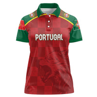 Portugal Rugby Custom Os Lobos Women Polo Shirt Bandeira das Quinas Inspired