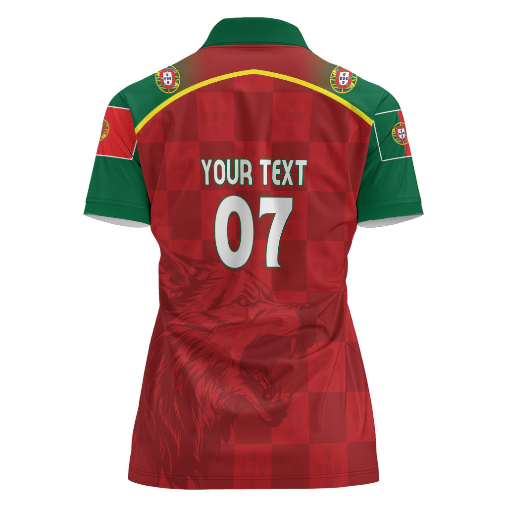 Portugal Rugby Custom Os Lobos Women Polo Shirt Bandeira das Quinas Inspired