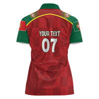 Portugal Rugby Custom Os Lobos Women Polo Shirt Bandeira das Quinas Inspired
