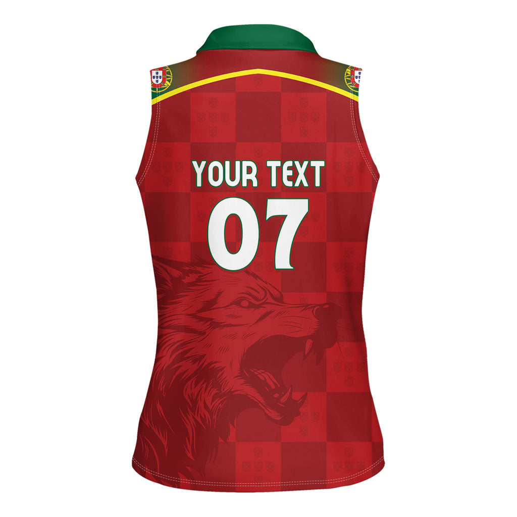 Portugal Rugby Custom Os Lobos Women Sleeveless Polo Shirt Bandeira das Quinas Inspired