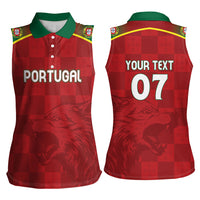 Portugal Rugby Custom Os Lobos Women Sleeveless Polo Shirt Bandeira das Quinas Inspired