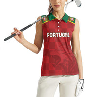 Portugal Rugby Custom Os Lobos Women Sleeveless Polo Shirt Bandeira das Quinas Inspired