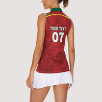 Portugal Rugby Custom Os Lobos Women Sleeveless Polo Shirt Bandeira das Quinas Inspired
