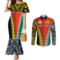 personalised-papua-new-guinea-mix-penama-couples-matching-mermaid-dress-and-long-sleeve-button-shirts-tribal-patterns-half-half-style