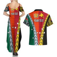 Personalised Papua New Guinea Mix Penama Couples Matching Summer Maxi Dress and Hawaiian Shirt Tribal Patterns Half-Half Style LT7 - Wonder Print Shop
