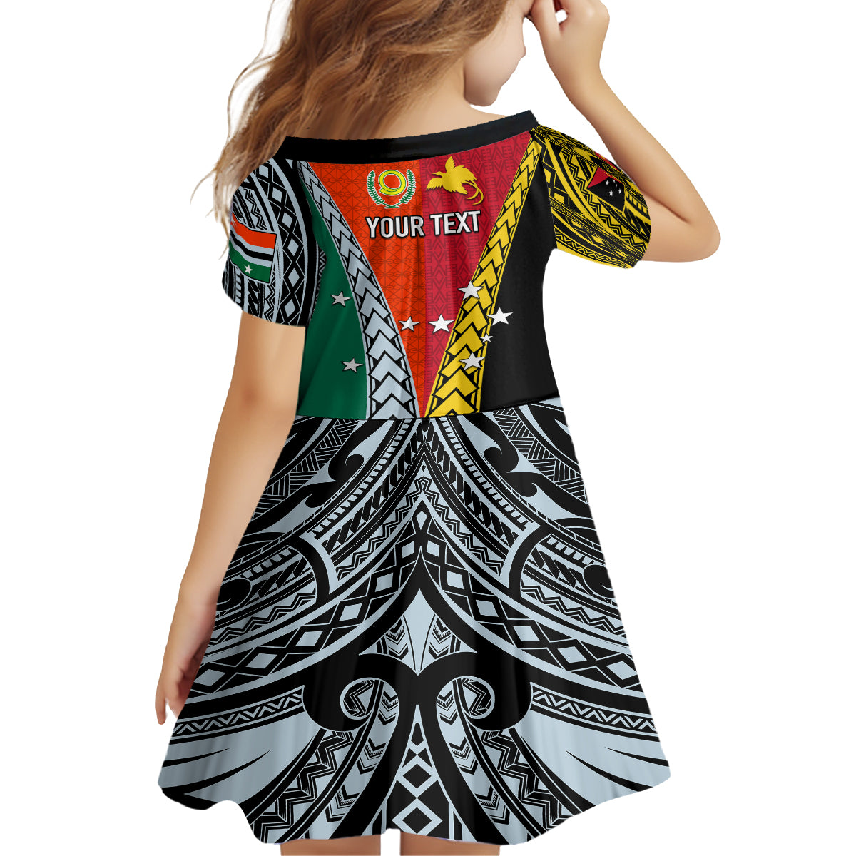 Personalised Papua New Guinea Mix Penama Family Matching Off Shoulder Maxi Dress and Hawaiian Shirt Tribal Patterns Half-Half Style LT7 - Wonder Print Shop