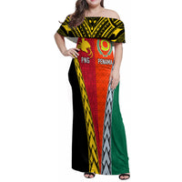 Personalised Papua New Guinea Mix Penama Family Matching Off Shoulder Maxi Dress and Hawaiian Shirt Tribal Patterns Half-Half Style LT7 - Wonder Print Shop