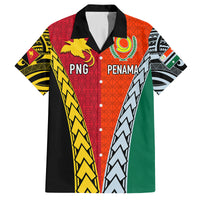 Personalised Papua New Guinea Mix Penama Family Matching Off Shoulder Short Dress and Hawaiian Shirt Tribal Patterns Half-Half Style LT7 - Wonder Print Shop