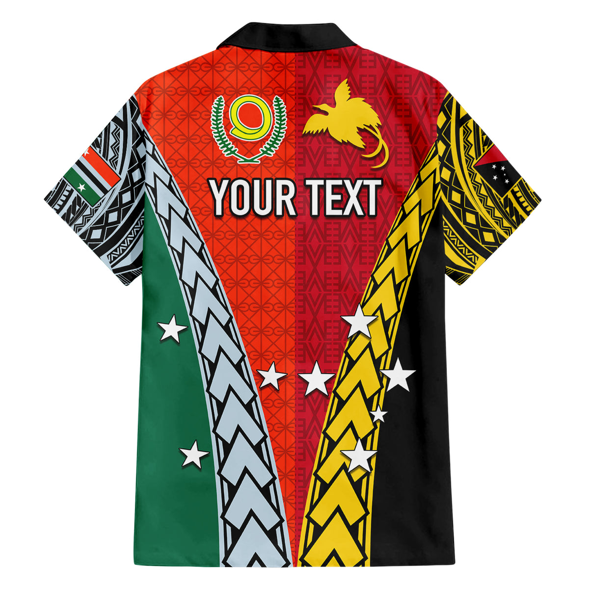 Personalised Papua New Guinea Mix Penama Family Matching Short Sleeve Bodycon Dress and Hawaiian Shirt Tribal Patterns Half-Half Style - Wonder Print Shop