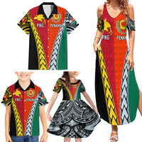 Personalised Papua New Guinea Mix Penama Family Matching Summer Maxi Dress and Hawaiian Shirt Tribal Patterns Half-Half Style - Wonder Print Shop