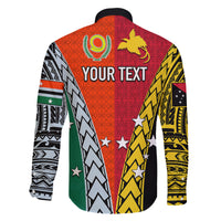 Personalised Papua New Guinea Mix Penama Family Matching Tank Maxi Dress and Hawaiian Shirt Tribal Patterns Half-Half Style - Wonder Print Shop