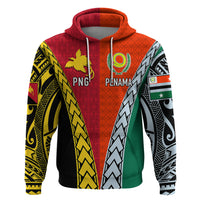 Personalised Papua New Guinea Mix Penama Hoodie Tribal Patterns Half-Half Style - Wonder Print Shop