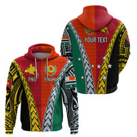 Personalised Papua New Guinea Mix Penama Hoodie Tribal Patterns Half-Half Style - Wonder Print Shop