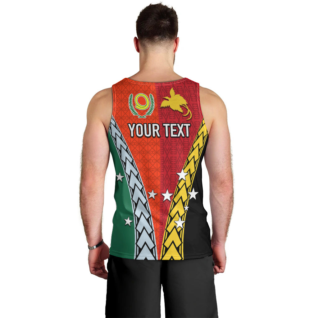Personalised Papua New Guinea Mix Penama Men Tank Top Tribal Patterns Half-Half Style - Wonder Print Shop