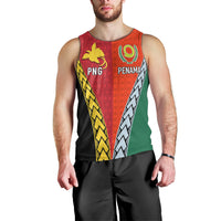 Personalised Papua New Guinea Mix Penama Men Tank Top Tribal Patterns Half-Half Style - Wonder Print Shop