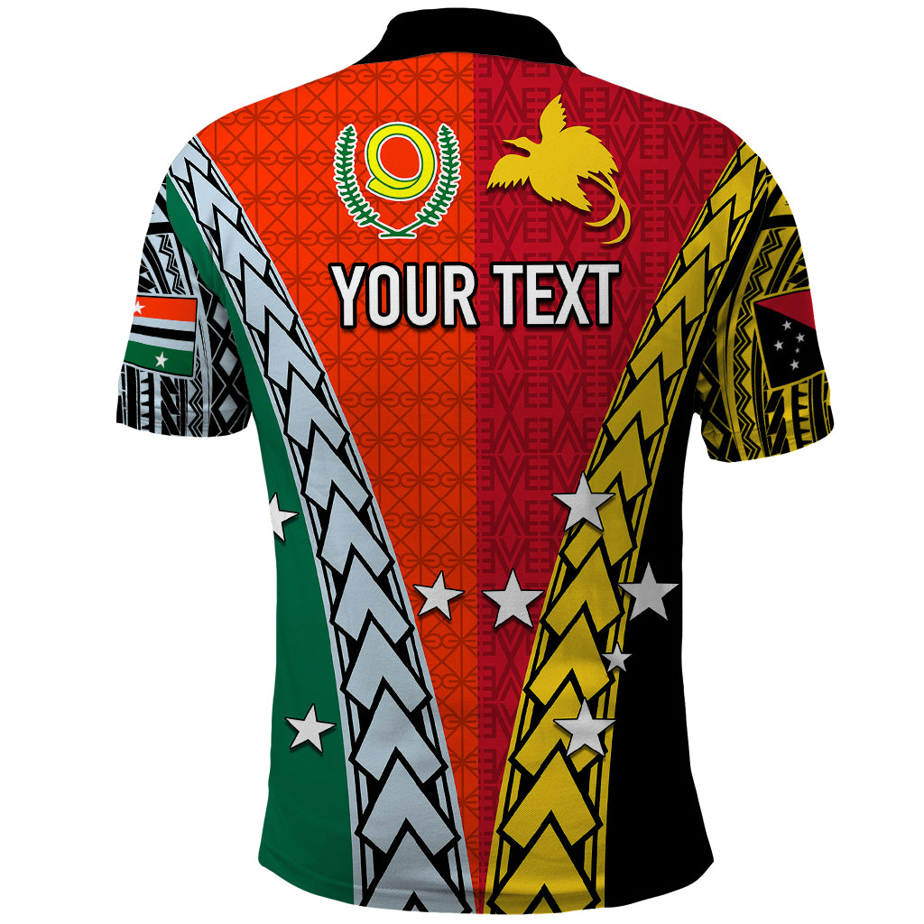 Personalised Papua New Guinea Mix Penama Polo Shirt Tribal Patterns Half-Half Style - Wonder Print Shop