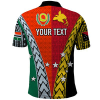 Personalised Papua New Guinea Mix Penama Polo Shirt Tribal Patterns Half-Half Style - Wonder Print Shop